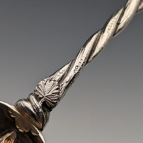 約 1875 年英國古董鍍銀漿果湯匙一對